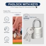 SEPOX® Professional Outdoor Keyed Padlocks Weather-Proof, SUS304 Stainless Steel Shackle & Lock Body 1-9/16", 2Pcs of Lock with Same Keys 4Pcs, for Marine, Industrial, Garden