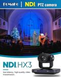 FoMaKo 4K NDI Camera 60FPS 20X Optical Zoom, AI Auto-Tracking NDI PTZ Camera, USB3.0 3G-SDI HDMI 4K PTZ Camera for Church Worship Education Conference Events, 4K HDR Camera (K820N NDI Camera Black)