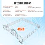 VEVOR NLSSHL4108 4 x 108 FT Inground, Removable Child Safety, Easy DIY Installation Swimming, 340gms Teslin PVC Pool Fence Mesh Protects Kids and Pets, Black