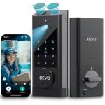 Devo G3 Smart Lock, Fingerprint Keyless Entry Door Lock with Doorbell, Front Door Smart Lock Electronic Deadbolt with App Control, Easy Install No Hub, IP54 Waterproof, Auto-Lock Silver