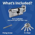 Chrome Euro Cylinder Door Lock with Anti-Snap Protection