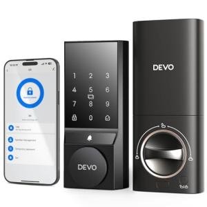 Devo G5 Smart Door Lock, Keyless Entry Door Lock with Doorbell, Built-in WiFi Deadbolt Lock for Front Door,No Hub, App Remote Control, Auto-Lock, IP54 Waterproof, BHMA Grade 3