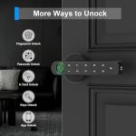 Fingerprint Door knob, Fingerprint Door Lock with Code,Keyfob Card,Bluetooth,Key,Biometric Smart Lock for Home Bedroom Apartment