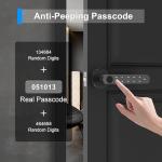 Fingerprint Door knob, Fingerprint Door Lock with Code,Keyfob Card,Bluetooth,Key,Biometric Smart Lock for Home Bedroom Apartment
