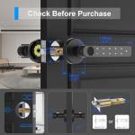 Fingerprint Door knob, Fingerprint Door Lock with Code,Keyfob Card,Bluetooth,Key,Biometric Smart Lock for Home Bedroom Apartment