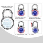 HZSY Combination Padlock 1 Pack，Fixed Dial Combination Padlock with Different Combinations，2 in. Wide. Blue Turntable，Lock for Gym & Locker，School，Toolbox，and More