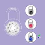 HZSY Combination Padlock 1 Pack，Fixed Dial Combination Padlock with Different Combinations，2 in. Wide. Blue Turntable，Lock for Gym & Locker，School，Toolbox，and More