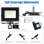 Royana Outdoor Security Lights Motion Sensor: 10W LED PIR Floodlight IP66 Waterproof Garden Garage