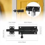 Door Window Bolt Latch Heavy Duty Sliding Gate Latch Bolt 304 Stainless Steel Slide Door Lock Buckle for Internal Door Shed Bathroom Toilet Shed(160mm Black)