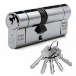Chrome Euro Cylinder Door Lock with 5 Keys