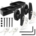 Gnellkoor 5½" Stem Shed Door Latch T-Handle Lock Kit with 4 Keys,Storage Barn Shed Door Hardware Lock Set