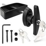 Gnellkoor 5½" Stem Shed Door Latch T-Handle Lock Kit with 4 Keys,Storage Barn Shed Door Hardware Lock Set