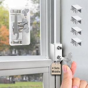 Sliding Window Locks (4 Pack), Window Locks for Up and Down Windows and Horizontal Windows,