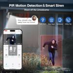 Security Cameras Wireless Outdoor, Pan Rotating 180° WiFi Cameras with 2K Color Night Vision Battery Powered Spotlight/Siren PIR Motion Detection 2-Way Talk Waterproof Cloud/SD Storage Cameras 2-Pack