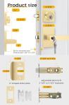 goldenwarm Keyed Alike Gold Door Handle with Deadbolt, Square Contemporary Brushed Gold Exterior Door Lock Set with Deadbolt, Heavy Duty Zinc-alloyed Front Entry Door Locksets with Deadbolt(1 Pack)
