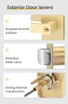 goldenwarm Keyed Alike Gold Door Handle with Deadbolt, Square Contemporary Brushed Gold Exterior Door Lock Set with Deadbolt, Heavy Duty Zinc-alloyed Front Entry Door Locksets with Deadbolt(1 Pack)