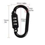 MyyYiTar Combination Carabiner Clips，3 Dial Digit Combination Lock