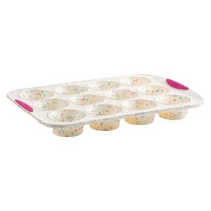 Trudeau Silicone Muffin Pan, 12 Cups, Confetti