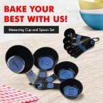 Easy Read Blue Plastic Measuring Cup Set - 10 Pieces