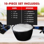Easy Read Blue Plastic Measuring Cup Set - 10 Pieces