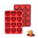 Silicone Heart Muffin Pan Set - 2 Pack