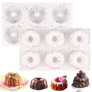Mini Bundt Cake Pan Set - 6 Cavity Silicone