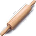 HelferX 17.6-Inch Wooden Rolling Pin for Baking