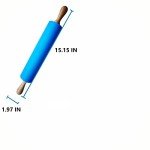 Silicone Rolling Pin with Wooden Handle - Blue