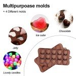 4-Pack Silicone Chocolate Molds - Food Safe Shapes