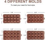 4-Pack Silicone Chocolate Molds - Food Safe Shapes