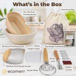 9" Banneton Proofing Basket Set with Baking Tools