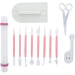12-Piece Marshmallow Fondant Cake Decorating Tool Set