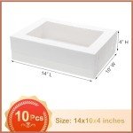 10-Pack White Window Cake Boxes for Baking