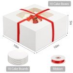 10 Set Large Cake Boxes with Round Boards