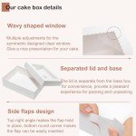 10-Pack White Window Cake Boxes for Baking