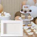 10-Pack White Window Cake Boxes for Baking