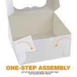 10-Inch White Cake Boxes with Boards & Stickers