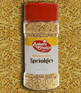 Bakers Choice Metallic Gold Baking Sprinkles - 2.8 oz