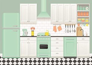 Cartoon Kitchen Backdrop for Baking Events