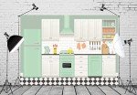Cartoon Kitchen Backdrop for Baking Events