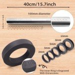 Adjustable Non-Stick Rolling Pin with Thickness Rings