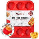 Walfos Non-Stick Silicone Muffin Pan - 12 Cups