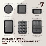 7-Piece Nonstick Bakeware Set with Pans and Rack