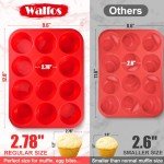Walfos Non-Stick Silicone Muffin Pan - 12 Cups