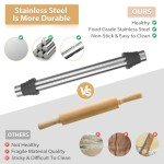 Adjustable Non-Stick Rolling Pin with Thickness Rings