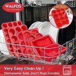 Walfos Non-Stick Silicone Muffin Pan - 12 Cups