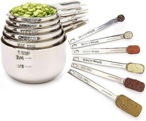 Premium Stainless Steel Measuring Cups and Spoons Set