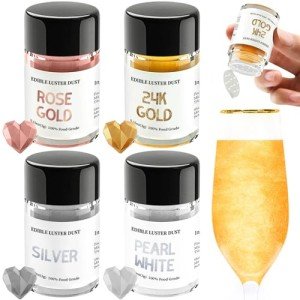 Luster Dust Edible Glitter Set - 4 Colors
