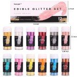 12-Color Edible Glitter Set for Baking & Drinks