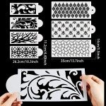 16-Piece Floral Cake Stencil Set for Decorating